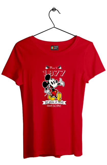 Футболка женская с принтом Микки Маус. Mickey mouse, дисней, микки, микки маус, мультфильм. 2070702