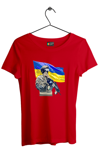 Футболка жіноча з принтом "ЗСУ | Прапор". Війна, герб, збройні сили україни, зсу, патріотична, прапор україни, русский военный корабль, україна, українська символіка, флаг. 2070702