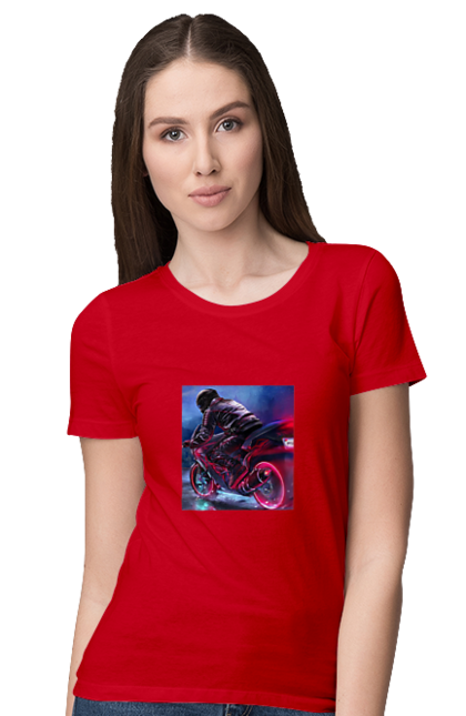 Women`s t-shirt with prints Motorcycle. Motolove, motorcycle, report, troll, ukraine. 2070702