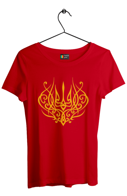 Футболка жіноча з принтом "Герб України". Герб, герб україни, доброго вечора, з гербом україни, з тризубом, зсу, патріотична, прапор. 2070702