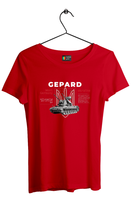 Футболка жіноча з принтом "Gepard". F16, gepard, nasams, stinger, zuzana, гаубиця, два герби, залужний, сюзанна. 2070702