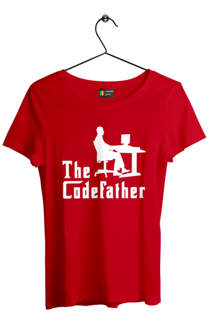 Футболка жіноча з принтом "Батько коду". Айті, айтішник, батько коду, для айтішника, для програміста, подарунок айтішнику, подарунок програмісту, програміст, розробник. 2070702