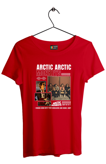 Футболка жіноча з принтом "Arctic Monkeys". Arctic monkeys, арктичні мавпи, гаражний рок, група, інді рок, музика, постпанк ривайвл, психоделічний рок, рок. 2070702