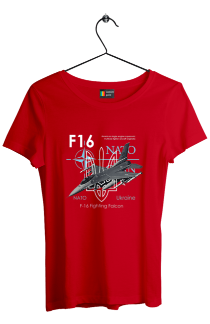 Футболка женская с принтом F16. F16, nasams, zuzana, гаубица, два герба, залужный, сюзанно. 2070702