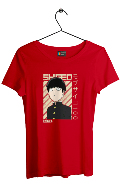 Футболка жіноча з принтом "Mob Psycho 100". Anime, manga, mob psycho 100, shigeo kageyama, аніме, манга, моб, моб-вар ят 100, сігео кагеяма, шіґео каґеяма. 2070702