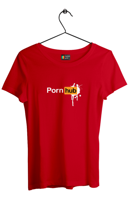 Футболка жіноча з принтом "Porn hub". Гумор, зсу хаб, порно хаб, порнохаб, приколы. 2070702