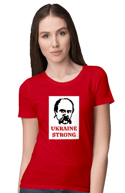 Футболка жіноча з принтом "Тарас Шевченко". Бавовна, бавовнятко, війна, герб, доброго вечора, зсу, прапор україни, русский военный корабль, тарас шевченко, україна. 2070702