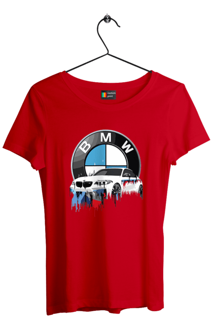 Футболка женская с принтом BMW. Bmv, авто, бмв, бмв фан, фанклуб. 2070702