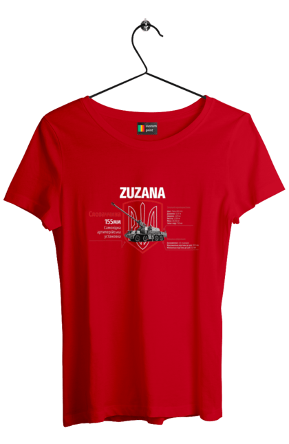 Футболка жіноча з принтом "Zuzana (САУ)". Zuzana, гаубиця, залужний, сюзанна. 2070702