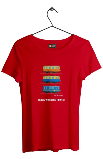 Women`s t-shirt with prints Track Workers Power! Railcar AS1A. As1a, motorcar, rail, railcar, railway, track, track workers, ukrzaliznytsia. 2070702
