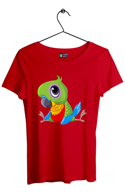 Футболка жіноча з принтом "Папужка". Мило, папуга. 2070702