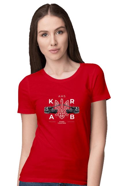 Women`s t-shirt with prints AHS KRAB. Ahs krab, crab, himars, weapon, zaluzhny. 2070702