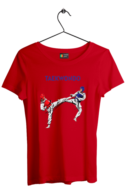 Футболка женская с принтом Taekwondo training02 [Converted]. Taekwondo, боевое искусство, корея, спорт, таэквондо, тренировка. 2070702