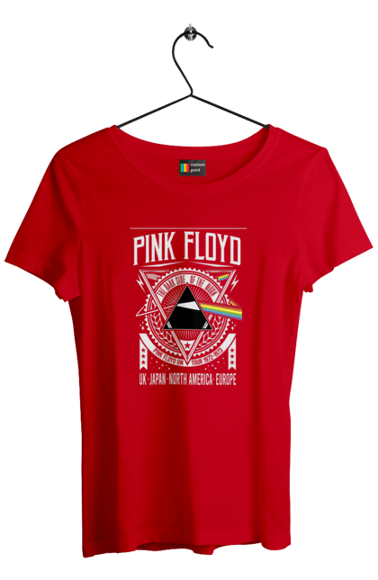 Футболка жіноча з принтом "Pink Floyd". Pink floyd, альбом, музика, пінк флойд, рок, рок група, темний бік місяця. KRUTO.  Магазин популярних футболок