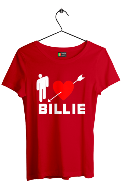 Футболка жіноча з принтом "Біллі Айліш". Біллі айліш, логотип біллі айліш, принт біллі айліш, співачка біллі айліш. 2070702