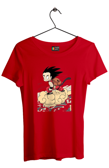 Футболка жіноча з принтом "Перли дракона Сон Гоку". Dragon ball, manga, son goku, аніме, гоку, манга, перли дракона, сон гоку. 2070702