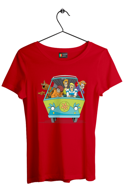 Футболка жіноча з принтом "Скубі Ду, Машина". Авто, мультик, скубі ду, собака. 2070702