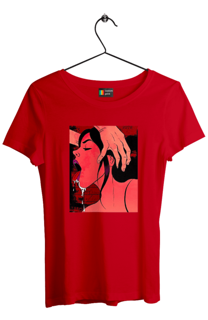 Women`s t-shirt with prints Girl Sucks With Saliva. Sex, suck. 2070702