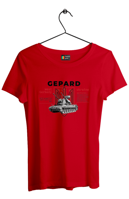 Футболка жіноча з принтом "Gepard". F16, gepard, nasams, stinger, zuzana, гаубиця, два герби, залужний, сюзанна. 2070702