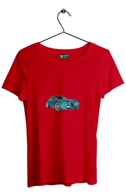 Women`s t-shirt with prints Auto.7. Auto, blue, graphics, photo, retro car. 2070702