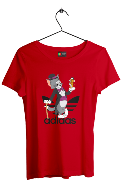 Футболка жіноча з принтом "Adidas Том і Джеррі". Adidas, tom and jerry, адідас, джеррі, кіт, миша, мульт, мультсеріал, том, том і джеррі. 2070702