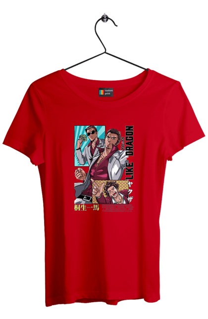 Футболка жіноча з принтом "Yakuza Кадзума Кірю". Kazuma kiryuu, like a dragon, yakuza, відеогра, гра, кадзума кірю, кірю. 2070702