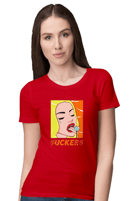 Women`s t-shirt with prints Suckers. Chupa chups, cool, funny, humor, meme, sackers. 2070702