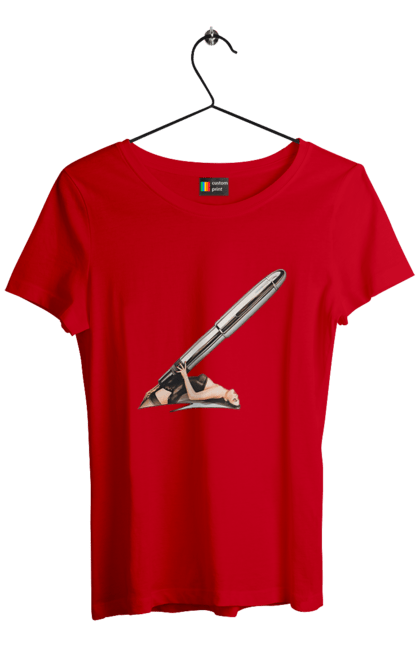 Футболка жіноча з принтом "Великий Патрон". Дівчина, куля, патрон. 2070702