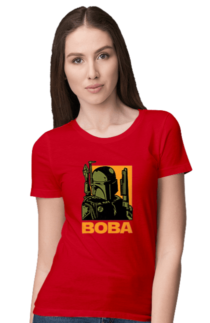 Футболка жіноча з принтом "Боба Фетт". Boba fett, боба фетт, зоряні війни, клон, мисливець за головами. 2070702