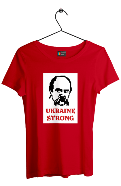 Футболка жіноча з принтом "Тарас Шевченко". Бавовна, бавовнятко, війна, герб, доброго вечора, зсу, прапор україни, русский военный корабль, тарас шевченко, україна. 2070702