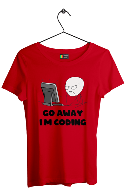 Футболка жіноча з принтом "Іди Я кодую". Айті, айтішник, для айтішника, для програміста, йди я кодую, майстер коду, подарунок айтішнику, подарунок програмісту, програміст, розробник. 2070702