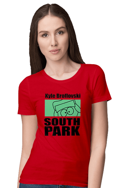 Women's t-shirt with prints South Park Kyle. Cartoon series, kyle, kyle broflovski, south park. 2070702