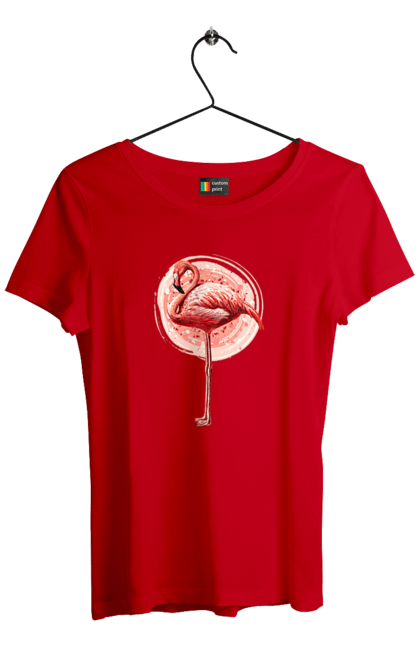 Women`s t-shirt with prints Flamingo Art. Animal, flamingo, pink flamingo. 2070702