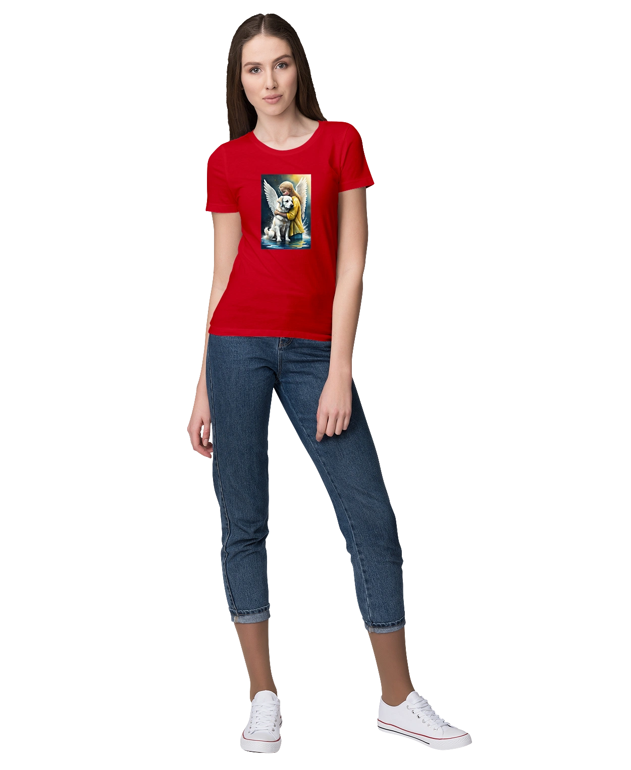 Girl and dog angel [memorial to dead animals]