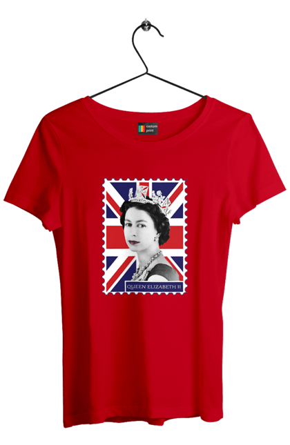 Футболка женская с принтом Королева Елизавета II. Britain, british, england, platinum jubilee, queen, queen elizabeth, queen elizabeth ii, rip queen elizabeth, королева елизавета. 2070702