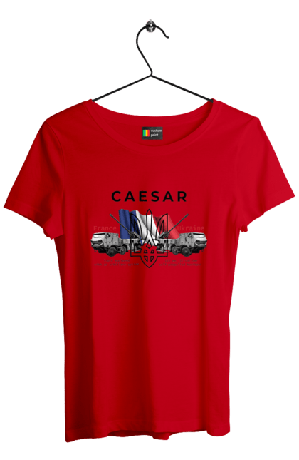 Футболка жіноча з принтом "Caesar (France)". Caesar, залужний, зброя. 2070702