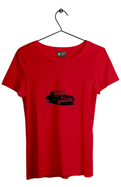 Women`s t-shirt with prints Auto.6. Auto, black and white, graphics, picture, retro car. 2070702