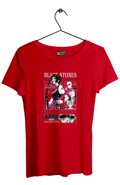 Футболка жіноча з принтом "Nana Нана Осакі". Black stones, nana, nana osaki, аніме, бласт, манга, музика, музичний гурт, нана осакі, співачка. 2070702