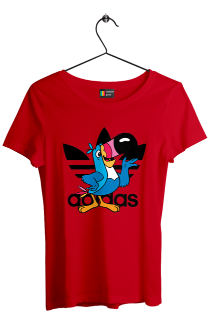 Футболка жіноча з принтом "Adidas Тукан Сем". Adidas, froot loops, toucan sam, адідас, маскот, тукан сем. 2070702