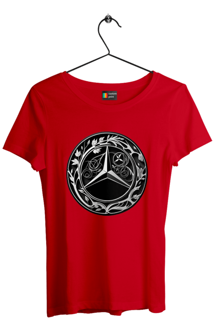 Women`s t-shirt with prints Mercedes Benz Logo Art. Avto, cars, mercedes, mercedes-benz, mercedes-benz logo. 2070702