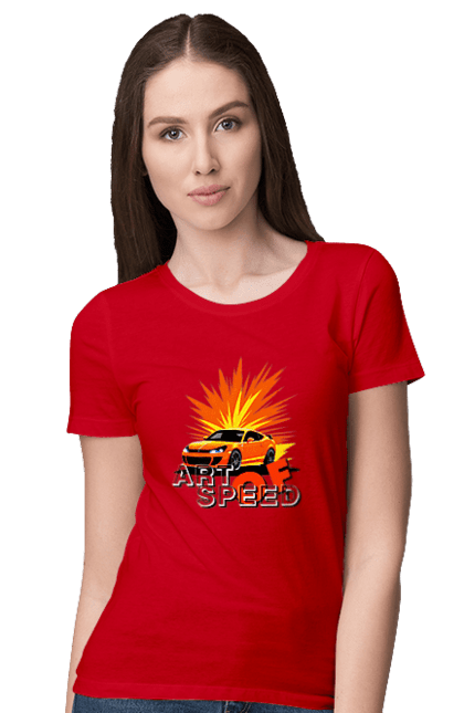 Women`s t-shirt with prints The art of speed. Auto, car, driver, motorist, speed. 2070702