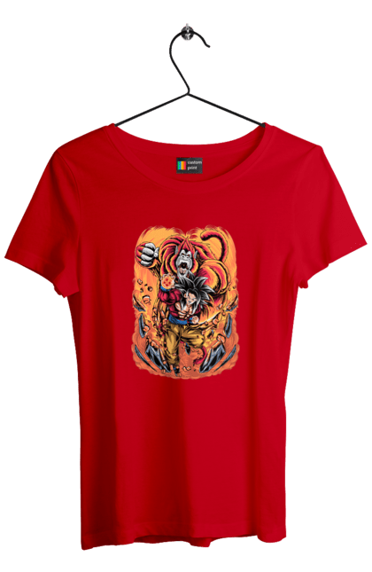 Women's t-shirt with prints Dragon Ball Son Goku. Anime, dragon ball, goku, manga, son goku, tv series. 2070702