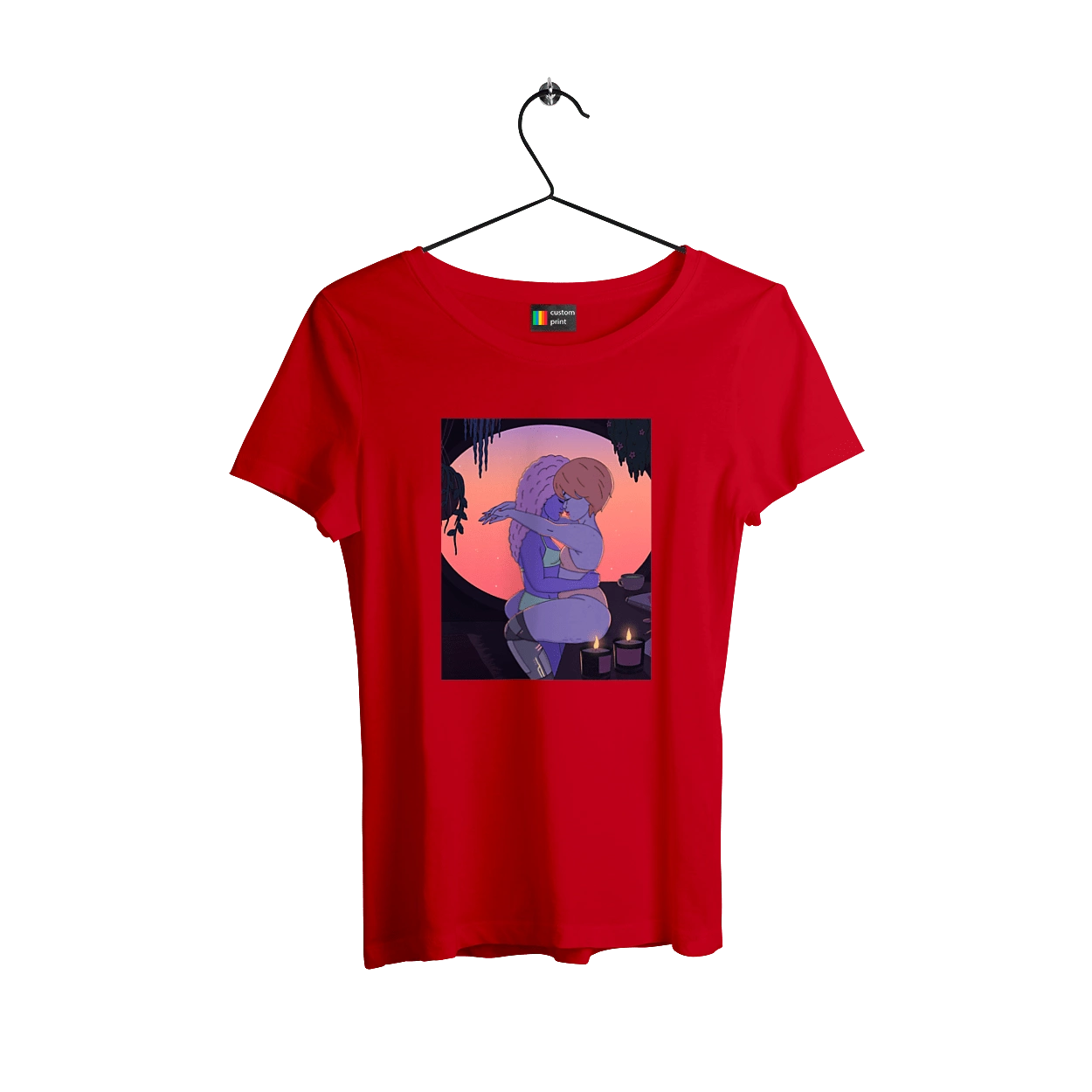 Purple Girls Hugging