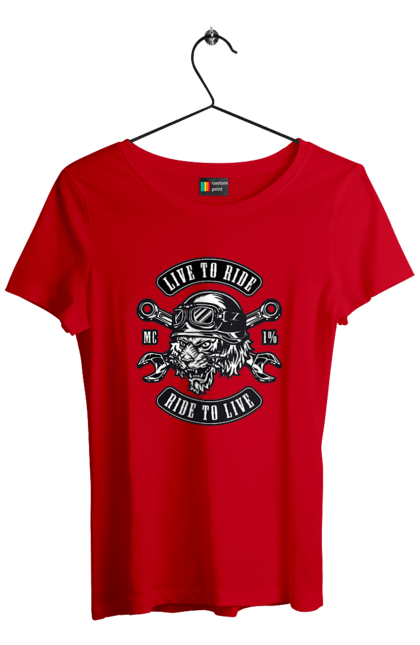 Women`s t-shirt with prints Live To Ride, Tiger. Moped, tiger, to ride. 2070702