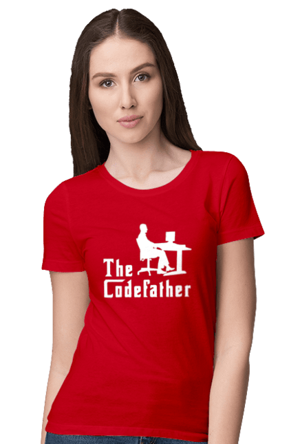Футболка жіноча з принтом "Батько коду". Айті, айтішник, батько коду, для айтішника, для програміста, подарунок айтішнику, подарунок програмісту, програміст, розробник. 2070702