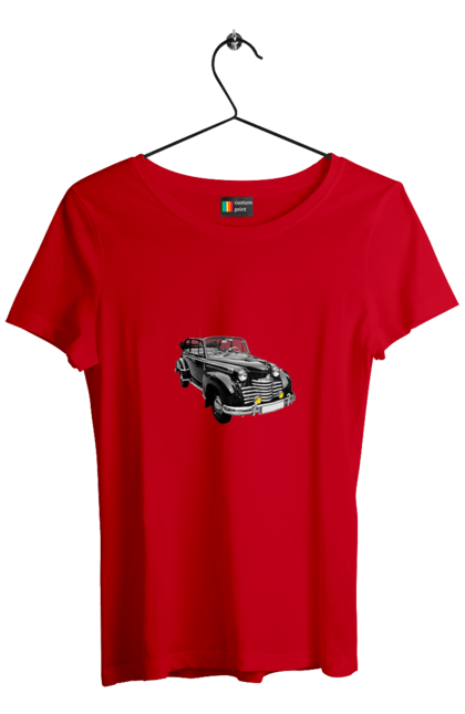 Футболка жіноча з принтом "Авто.5". Авто, професійне фото, ретро авто, фото, чорний колір. 2070702