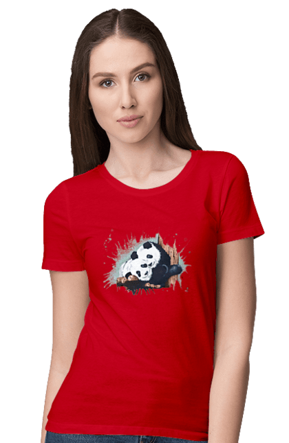 Футболка жіноча з принтом "Панда". Panda, медведь, мишка, панда. aslan