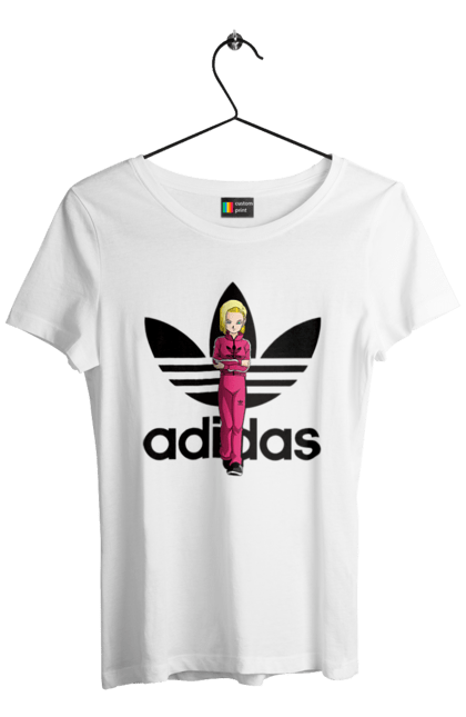 Футболка жіноча з принтом "Adidas Андроїд 18". Adidas, android 18, dragon ball, адідас, андроїд 18, аніме, вбивця, кіборг, манга, перли дракона. 2070702