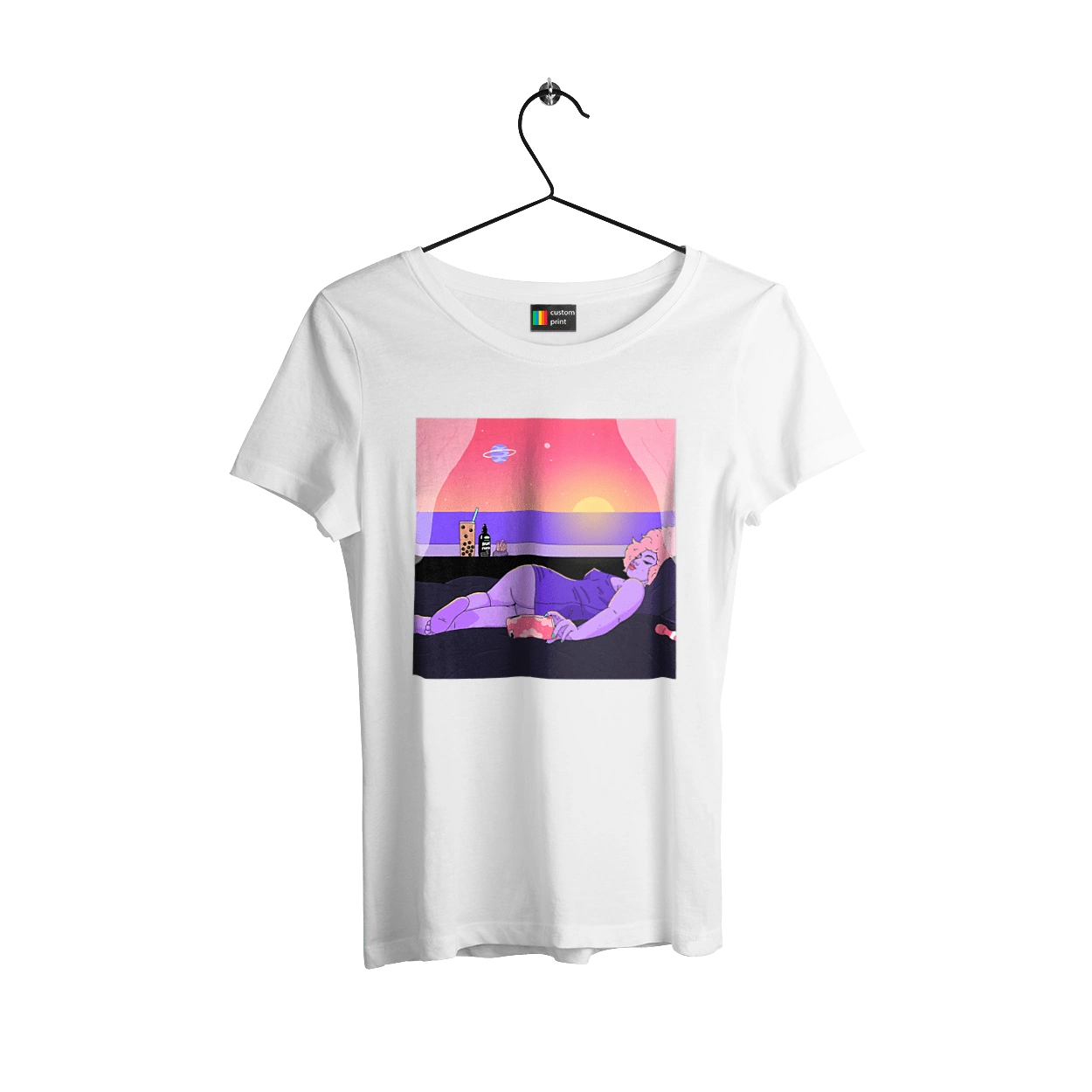 Purple Girl On Vacation