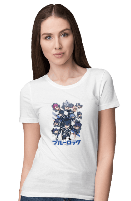 Women's t-shirt with prints Blue Lock. Anime, blue lock, blue prison, manga, sport, sports anime. 2070702